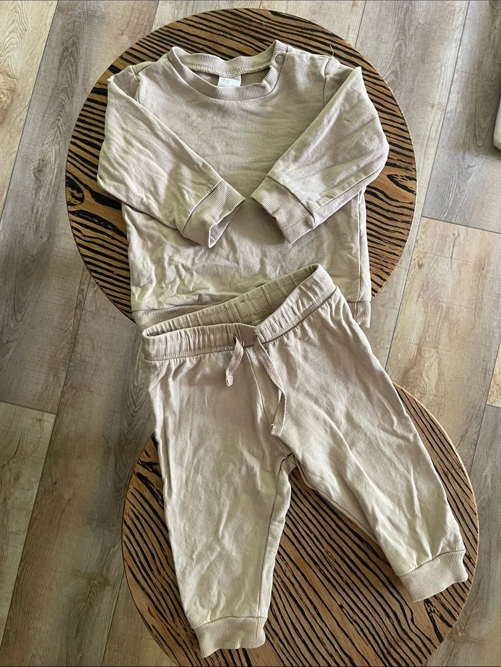 H&M- Neutral Tan Long-Sleeve Set